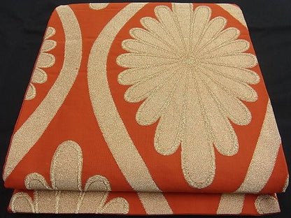 平和屋着物■六通柄袋帯 立涌花文 金糸 逸品 n-fw1128
