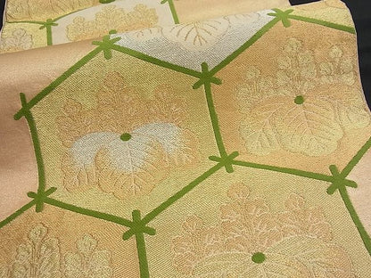 平和屋着物■六通柄袋帯　亀甲桐文　金銀糸　逸品　n-fw1148