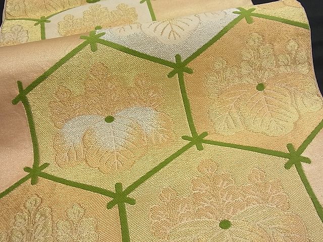 平和屋着物■六通柄袋帯　亀甲桐文　金銀糸　逸品　n-fw1148