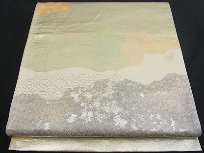 平和屋着物■六通柄袋帯 道長草葉文 金銀彩 逸品 n-fw1151