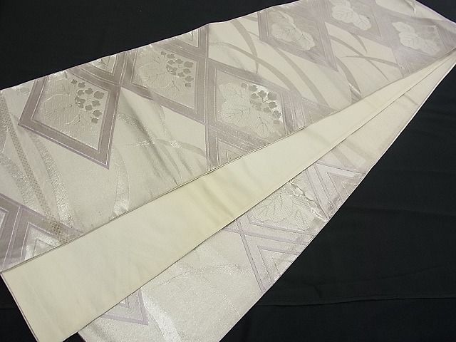 平和屋着物■六通柄袋帯 唐織 五三の桐菱文 銀糸 逸品 n-fw1193