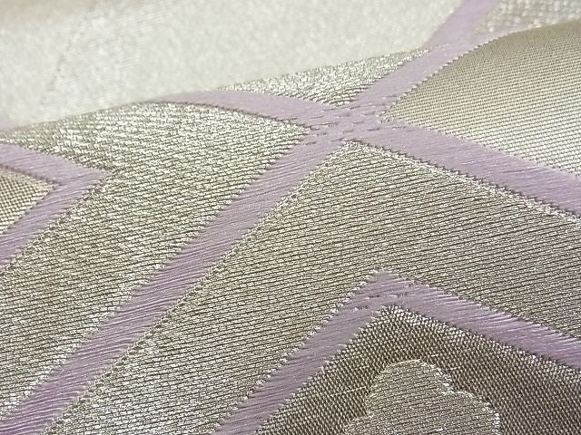 平和屋着物■六通柄袋帯 唐織 五三の桐菱文 銀糸 逸品 n-fw1193
