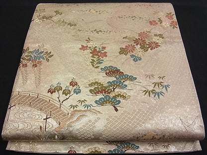 平和屋着物■六通柄袋帯 唐織 御所小袖錦 金糸 逸品 n-fw1427