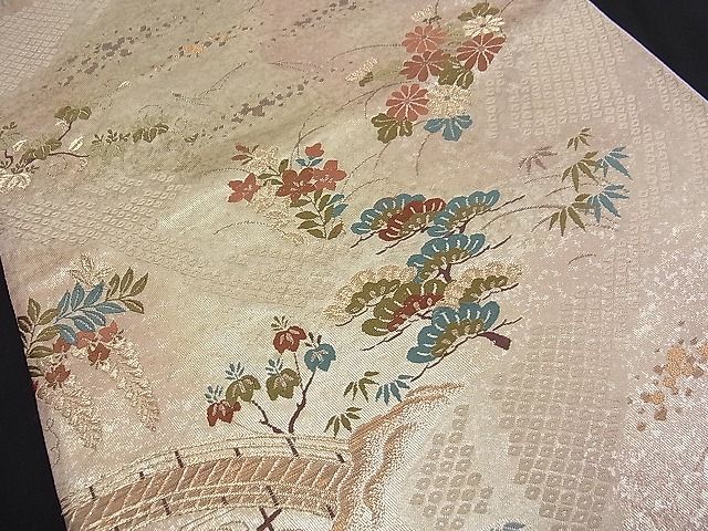 平和屋着物■六通柄袋帯 唐織 御所小袖錦 金糸 逸品 n-fw1427