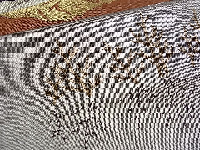平和屋着物■西陣 六通柄袋帯 遠山樹林文 金銀糸 逸品 n-fw1432