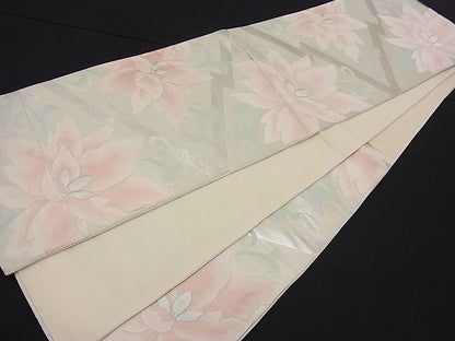 平和屋着物■六通柄袋帯 唐織 松皮菱花唐草文 銀糸 逸品 n-fw1460