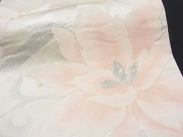 平和屋着物■六通柄袋帯 唐織 松皮菱花唐草文 銀糸 逸品 n-fw1460