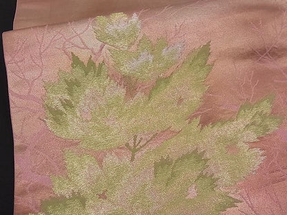 平和屋着物■六通柄袋帯 枝葉文 金銀糸 逸品 n-fw1654