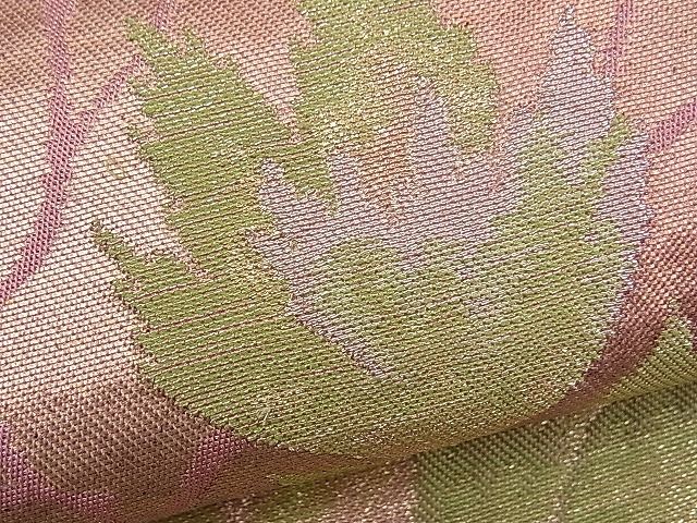 平和屋着物■六通柄袋帯 枝葉文 金銀糸 逸品 n-fw1654