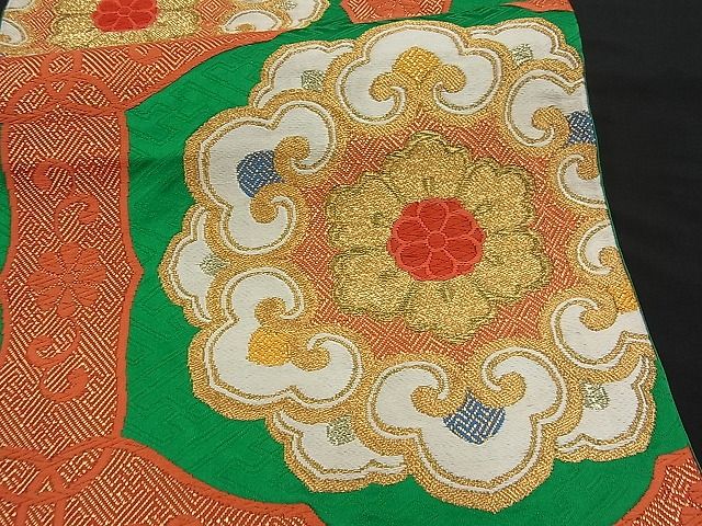 平和屋着物■六通柄袋帯 唐織 亀甲花文 金糸 逸品 n-fw1656