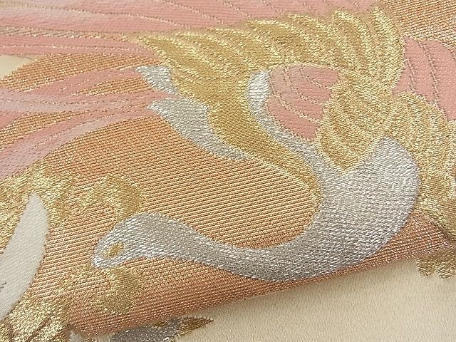 平和屋着物■六通柄袋帯 扇面鳳凰文 金銀糸 逸品 n-fw1659