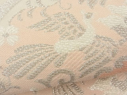平和屋着物■六通柄袋帯 流水花鳥文 銀糸 逸品 n-fw1661