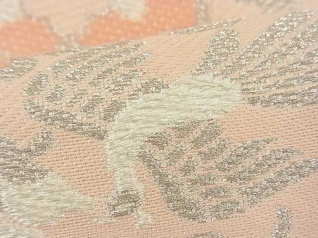 平和屋着物■六通柄袋帯 流水花鳥文 銀糸 逸品 n-fw1661