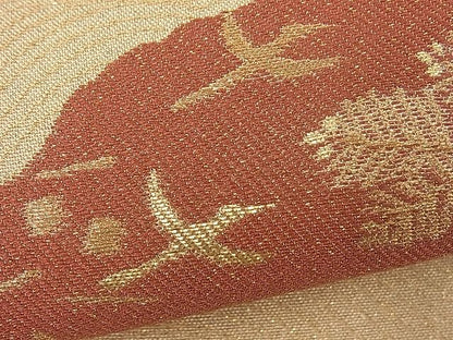 平和屋着物■六通柄袋帯 道長唐草丸文 金糸 逸品 n-fw1667