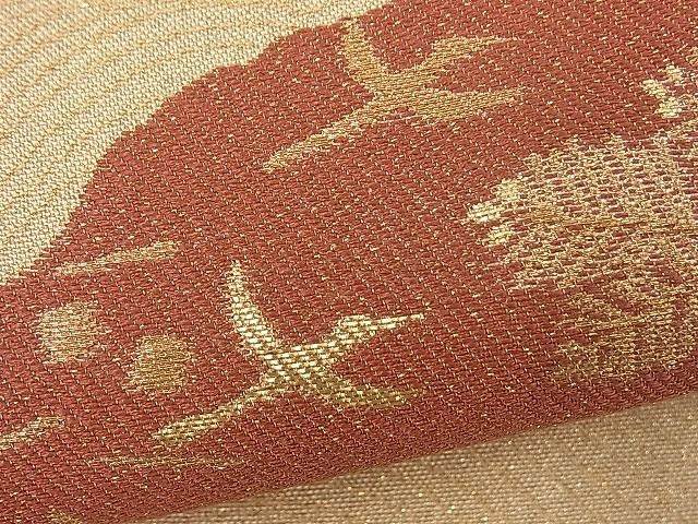 平和屋着物■六通柄袋帯 道長唐草丸文 金糸 逸品 n-fw1667