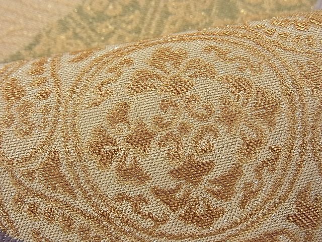 平和屋着物■六通柄袋帯 道長唐草丸文 金糸 逸品 n-fw1667