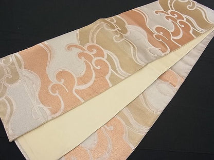 平和屋着物■六通柄袋帯 立波文 銀糸 逸品 n-fw1669