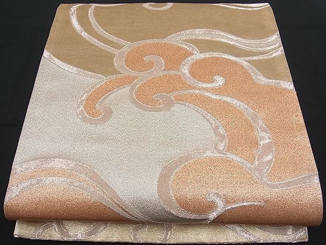 平和屋着物■六通柄袋帯 立波文 銀糸 逸品 n-fw1669