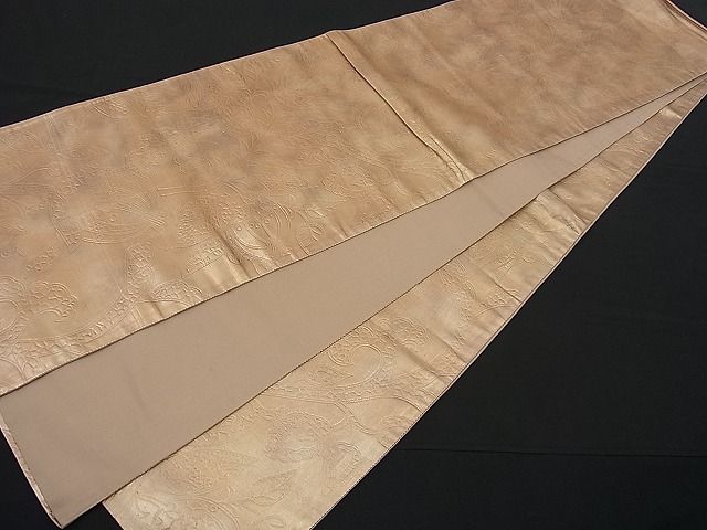 平和屋着物■全通柄袋帯 更紗草花文 引箔 逸品 n-fw1671
