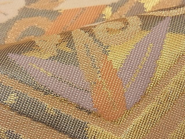 平和屋着物■六通柄袋帯 花唐草菱文 金彩 逸品 n-fw1677