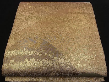 平和屋着物■六通柄袋帯 遠山箔散らし 金糸 逸品 n-fw1679