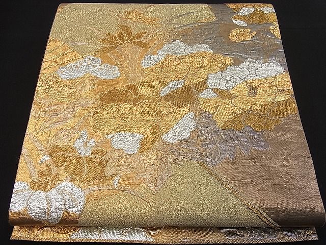 平和屋着物■六通柄袋帯 牡丹 金銀糸 逸品 n-fw1702