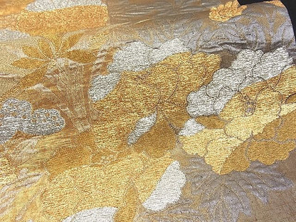 平和屋着物■六通柄袋帯 牡丹 金銀糸 逸品 n-fw1702