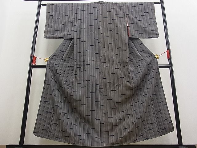 平和屋着物■上質なお召 吉祥間道 逸品 n-fw1731