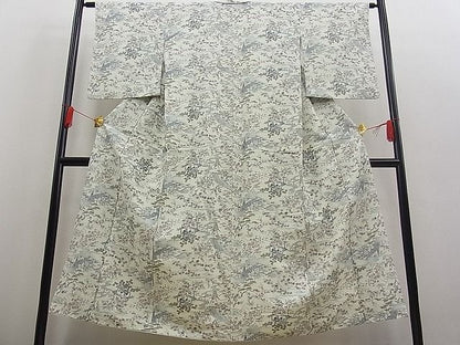 平和屋着物■上質な紬　風景文　逸品　n-fw1733