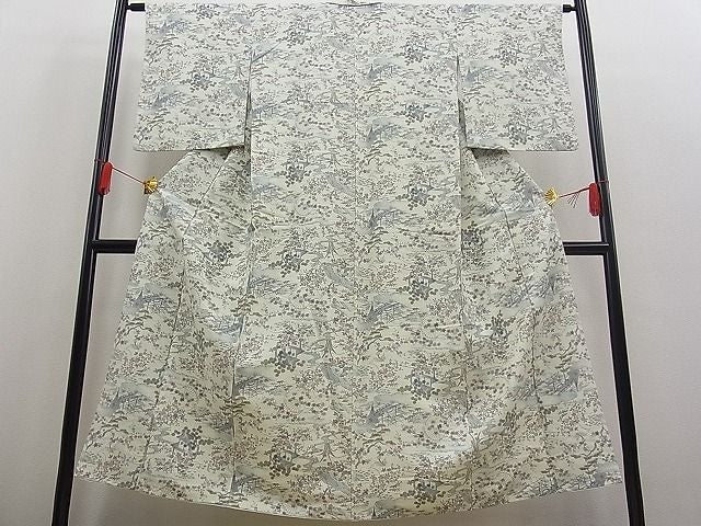 平和屋着物■上質な紬　風景文　逸品　n-fw1733