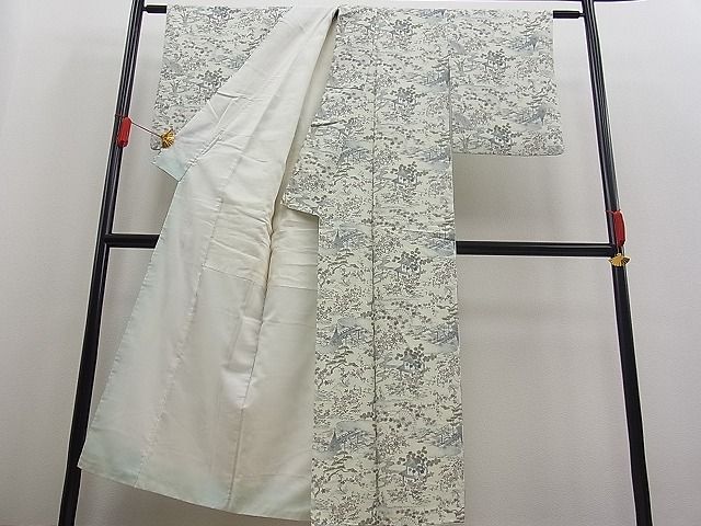 平和屋着物■上質な紬　風景文　逸品　n-fw1733
