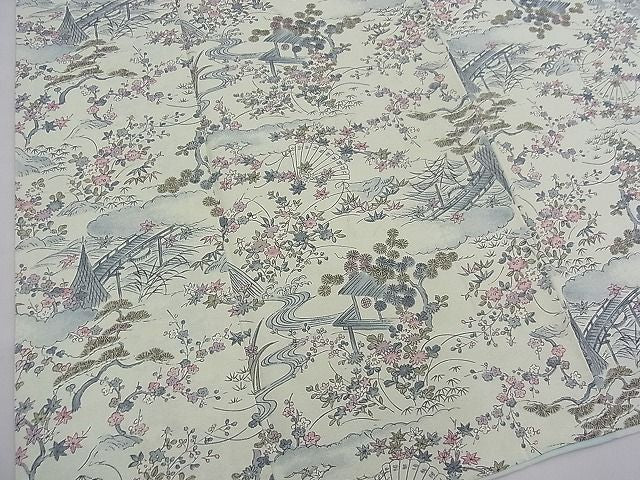 平和屋着物■上質な紬　風景文　逸品　n-fw1733