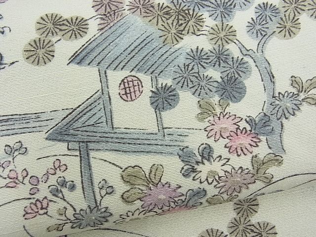 平和屋着物■上質な紬　風景文　逸品　n-fw1733