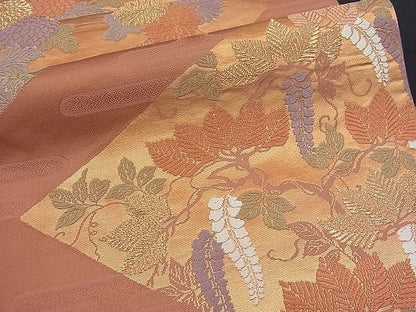 平和屋着物■六通柄袋帯 唐織 菱草花文 金糸 逸品 n-fw1880