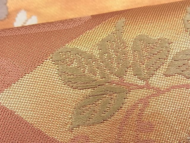 平和屋着物■六通柄袋帯 唐織 菱草花文 金糸 逸品 n-fw1880