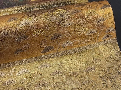 平和屋着物■六通柄袋帯 横段笠松吉祥文 金糸 逸品 n-fw1885