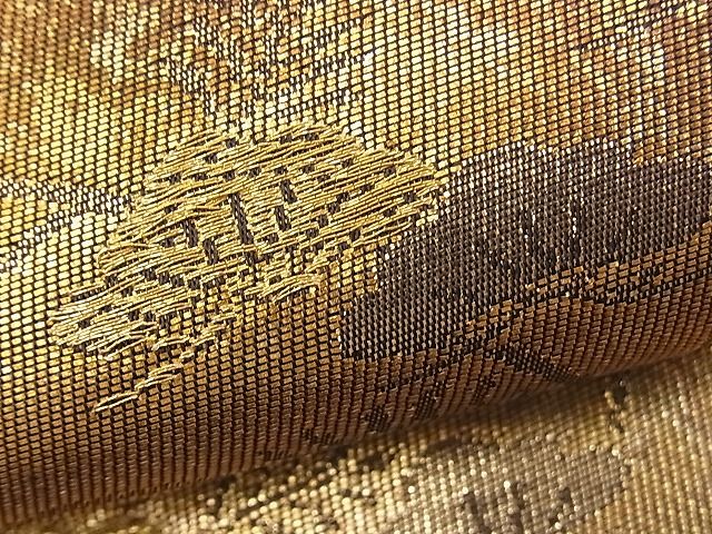 平和屋着物■六通柄袋帯 横段笠松吉祥文 金糸 逸品 n-fw1885