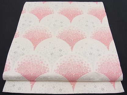 平和屋着物■六通柄袋帯 唐織 青海波花文 銀糸 逸品 n-fw1887