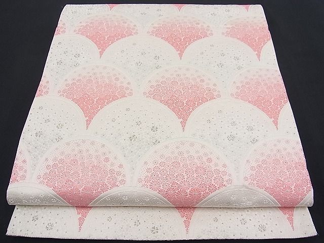 平和屋着物■六通柄袋帯 唐織 青海波花文 銀糸 逸品 n-fw1887