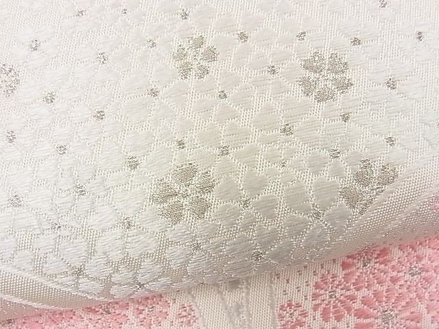 平和屋着物■六通柄袋帯 唐織 青海波花文 銀糸 逸品 n-fw1887