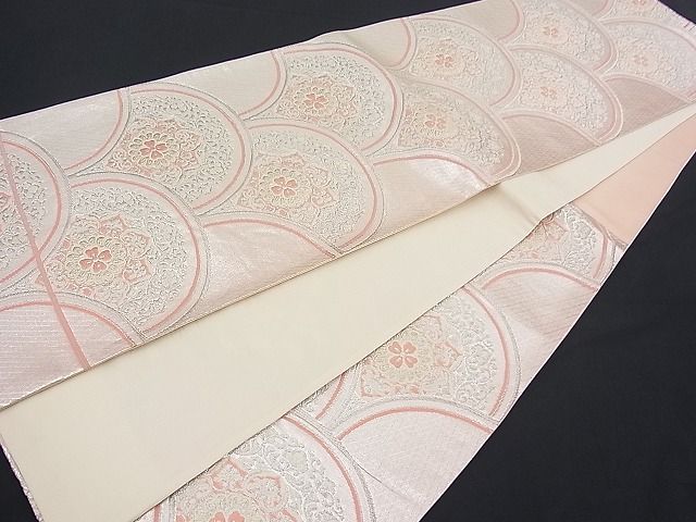 平和屋着物■六通柄袋帯 唐織 青海波花唐草文 金銀糸 逸品 n-fw1903