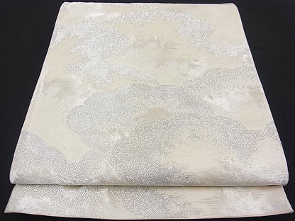 平和屋着物■六通柄袋帯 雲重ね文 銀糸 逸品 n-fw2136