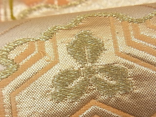 平和屋着物■六通柄袋帯 唐織 霞亀甲花菱文 金銀糸 逸品 n-fw2139