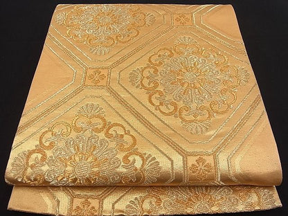 平和屋着物■六通柄袋帯 蜀江花唐草文 金糸 逸品 n-fw2149