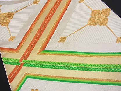平和屋着物■六通柄袋帯 唐織 若松葉花菱文 金糸 逸品 n-fw2156
