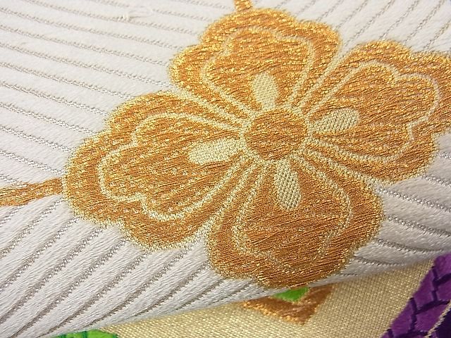 平和屋着物■六通柄袋帯 唐織 若松葉花菱文 金糸 逸品 n-fw2156