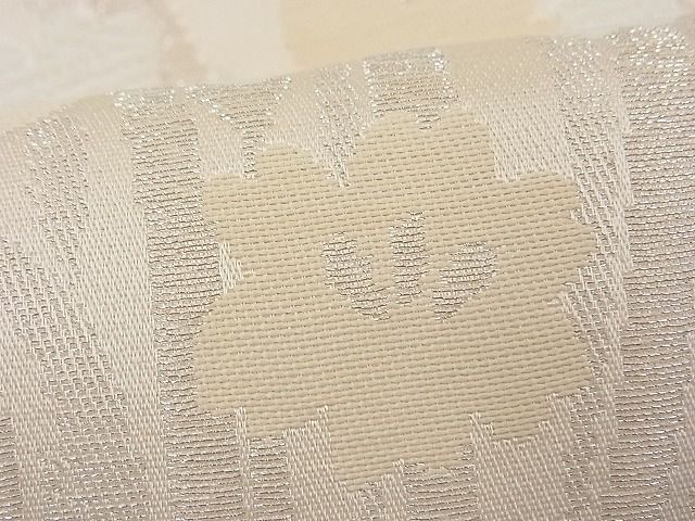 平和屋着物■六通柄袋帯 唐織 草花文 銀糸 n-fw2161