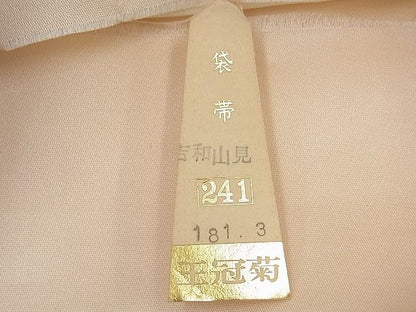 平和屋着物■六通柄袋帯 唐織 草花文 銀糸 n-fw2161