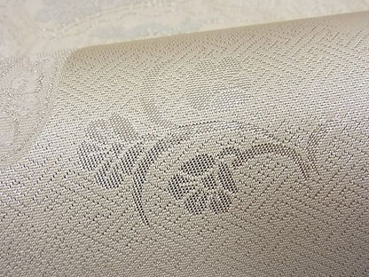 平和屋着物■両面六通柄袋帯 唐織 絵皿花鳥文 銀糸 逸品 n-fw2175