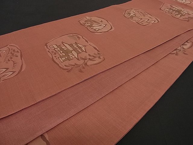 平和屋着物■六通柄袋帯 風景文 逸品 ga0780